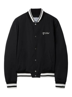 OFF-WHITE: giacche casual - Script varsity giacca