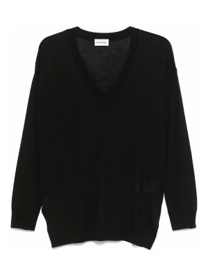 P.A.R.O.S.H.: Suéteres con cuello pico - Suéter Cuello Redondo - Negro