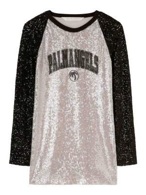 Palm Angels: short dresses - College Palm Sequin Mini Dress