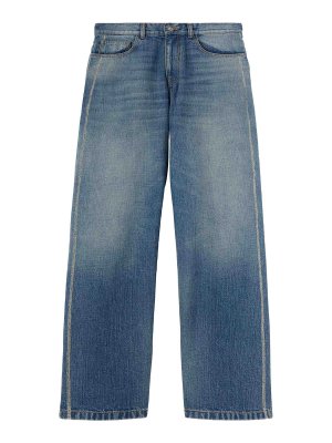 Palm Angels: bootcut jeans - Curved Logo Loose-Fit 5 Pockets Jeans