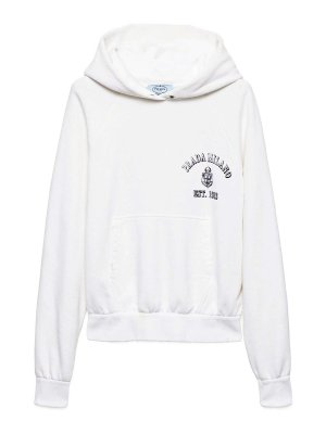 PRADA: Sweatshirts & Sweaters - Old Logo-Print Hoodie