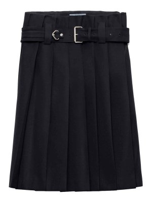 PRADA: Knee length skirts & Midi - Belted Pleated Skirt