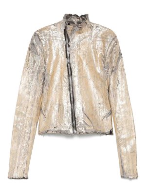 RICK OWENS: casual jackets - Gary Cracked-Effect Jacket