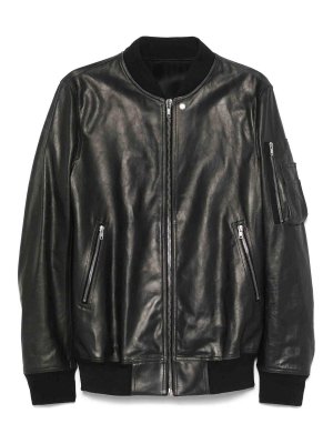 RICK OWENS: レザージャケット - レザージャケット - 黒