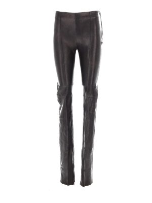 ANN DEMEULEMEESTER: leggings - Signe Leggings With Slit Stretch Nappa Shine