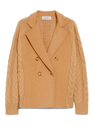 Max Mara: short coats - Micio Wool And Cashmere Pea Coat