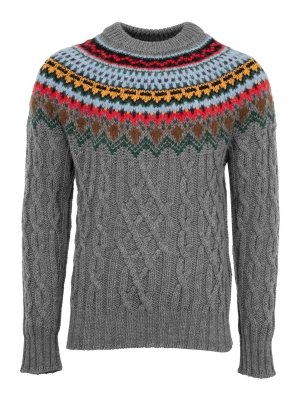 MONCLER: crew necks - Grenoble Cable-Knit Sweater