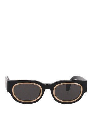 Palm Angels: sunglasses - Pier Sunglasses Black Dark Grey