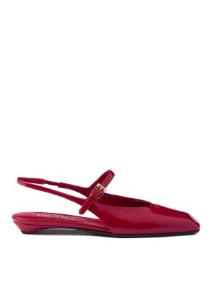PRADA: flat shoes - Leather Slingback Ballerina Shoes