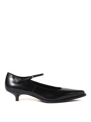 MIU MIU: court shoes - 35Mm Brushed Leather Pumps