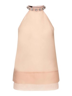 Pinko: Tops & Tank tops - Top With Jewel Embroidery On The Neck