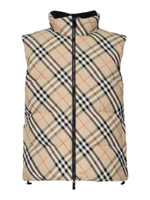 BURBERRY: padded jackets - Plaid Padded Vest