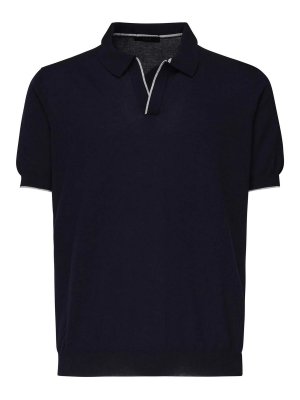 Zegna Premium Polo Shirt In Blue Cotton - Blue | RUFC25A9C31412