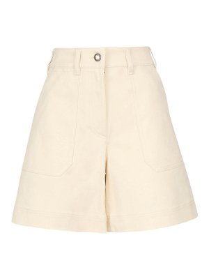 MONCLER: pantaloni shorts - Shorti di gabardina di cotone