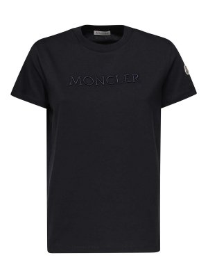 MONCLER: t-shirts - T-Shirt With Tone-On-Tone Embroidered Logo
