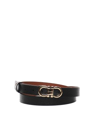 FERRAGAMO: belts - Gancini Adjustable And Reversible Belt