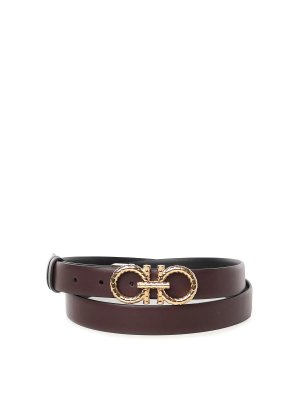 Ferragamo ブラック レディースレザーベルト FERRAGAMO/SalvatoreFerragamo(サルバトーレフェラガモ) ベルト