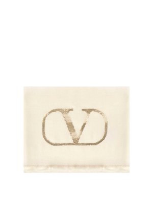 VALENTINO GARAVANI: scarves - Vlogo Signature Cashmere And Silk Shawl