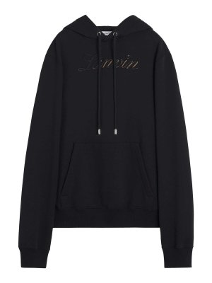 LANVIN: Sweatshirts & Sweaters - Hoodie Logo Manuscrit Denim