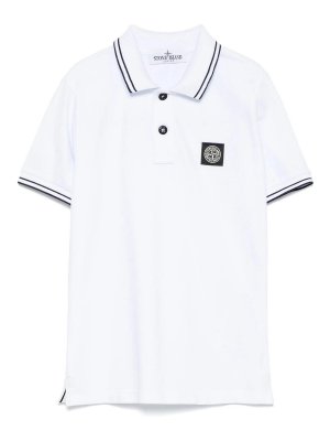 Stone Island Junior: Poloshirts - Poloshirt - Weiß