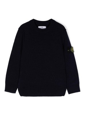 Stone Island Junior: U-Boot-Ausschnitt - U-Boot-Pullover - Schwarz
