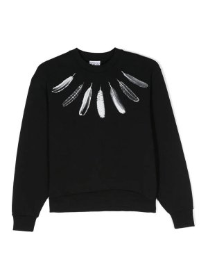 Marcelo Burlon Kids: Suéteres con cuello pico - Suéter Cuello Redondo - Negro