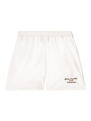 OFF-WHITE: pantaloni shorts - Shorts Con Ricamo