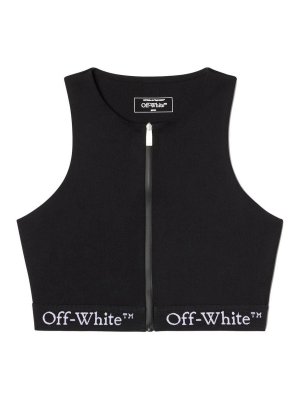 OFF-WHITE: Top e canotte - Top Con Banda Logo