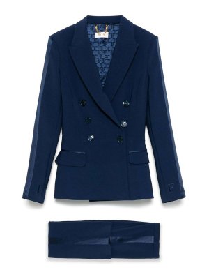 セットアップ ELISABETTA FRANCHI Women Suits LABR3752E2DC8 Blue ELISABETTA FRANCHI Women's blue suit with initial embroidery