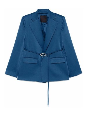 Peserico Lurex Single-Breasted Blazer - Blue | A01137D03359962