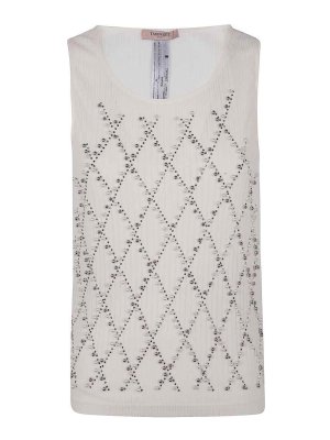 Tシャツ・カットソー THE ATTICO LIGHT JERSEY TANK TOP (250WCT00173 JJJ025AA 100) The Attico Light Jersey Tank Top - White
