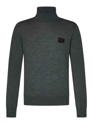 DOLCE & GABBANA: Turtlenecks & Polo necks - Grey *Icon Virgin Wool Turtleneck Sweater