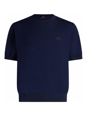 Tシャツ・カットソー KITON Men T Shirts UNWM013K0702F0 3002 Blue Kiton logo-embroidered Cotton T-shirt | Blue | FARFETCH