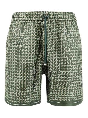AMIRI: pantaloni shorts - Bermuda in seta con stampa logo
