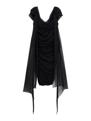 GIVENCHY: short dresses - Stretch viscose dress with drapery