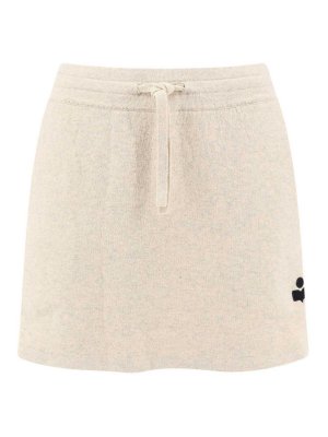 Isabel Marant Etoile: mini skirts - Cotton blend skirt with embroidered logo
