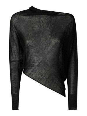 Tシャツ・カットソー PAROSH Women Tops D313080PANTY25013 Black P.A.R.O.S.H. Black Thank Top - Black - Women | D313080PANTY25013