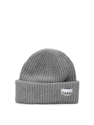 GANNI: Mützen - Mütze - Grau