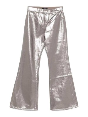 7 FOR ALL MANKIND: bootcut jeans - `Spencer Flare Coated Champagne` Jeans