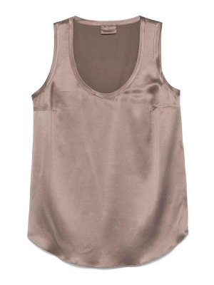 BRUNELLO CUCINELLI: Tops y camisetas sin mangas - Top - Marrón