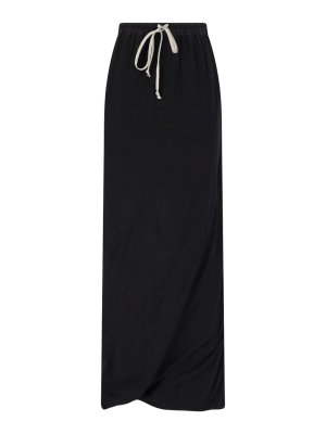 RICK OWENS: ロングシャツ - ロングスカート - 黒