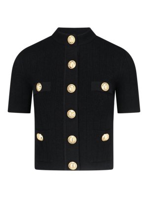 Balmain: cardigans - Cardigan with decorative buttons