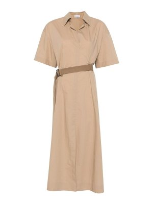 BRUNELLO CUCINELLI: knee length dresses - Poplin Midi Dress