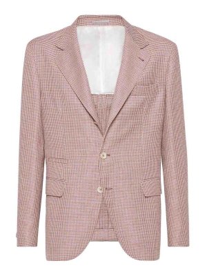 BRUNELLO CUCINELLI: blazers - Houndstooth-Pattern Blazer