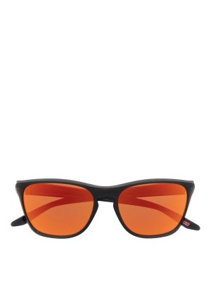 OAKLEY: sunglasses - Black/Orange Acetate MirrorD-Lens Sunglasses