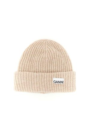 GANNI: Hüte - Hut - Beige