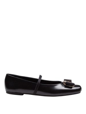 Versace Patent Leather Ballerina Gianni Ribbon