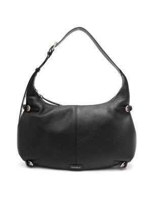 ショルダーバッグ・ポシェット VALENTINO GARAVANI BLACK LEATHER OVHAL SHOULDER BAG Valentino Garavani Medium Ovhal Shoulder Bag - Black