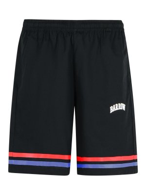 BARROW: pantaloni shorts - Bermuda di cotone nero di rugby