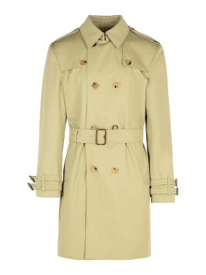 BURBERRY: trench coats - Green Cotton Trench Coat
